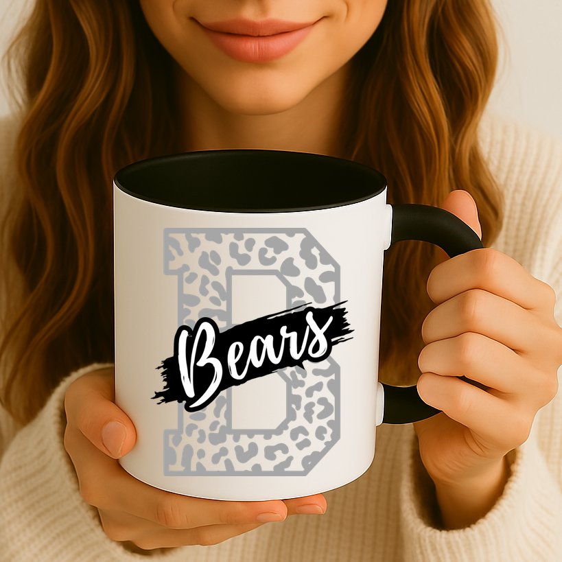 Bears School Sports Fan Team Spirits Mascot Heart Leopard Meaningful Gift Mug