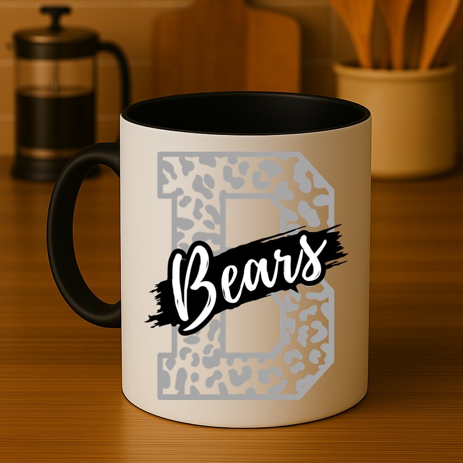 Bears School Sports Fan Team Spirits Mascot Heart Leopard Meaningful Gift Mug