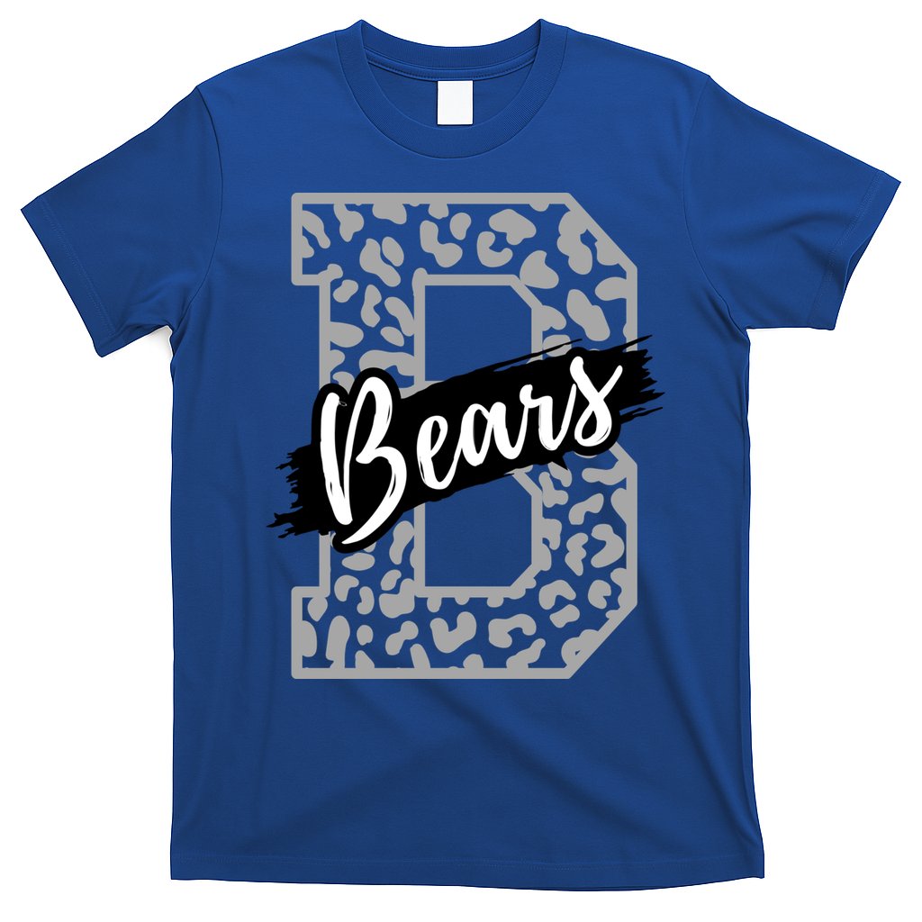 Bears School Sports Fan Team Spirits Mascot Heart Leopard Meaningful Gift T-Shirt