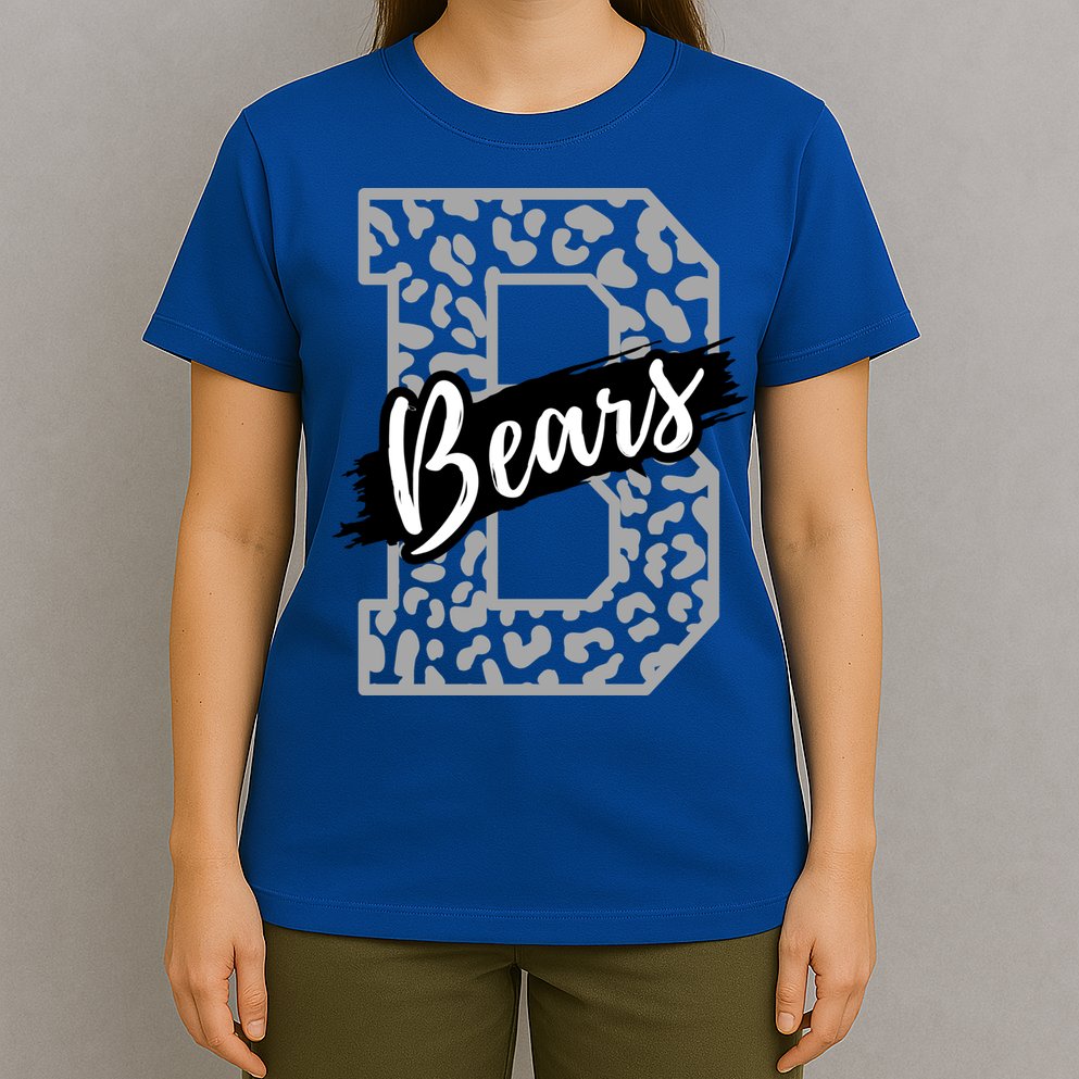 Bears School Sports Fan Team Spirits Mascot Heart Leopard Meaningful Gift T-Shirt