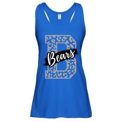 Bears School Sports Fan Team Spirits Mascot Heart Leopard Meaningful Gift Ladies Essential Flowy Tank