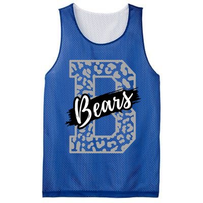 Bears School Sports Fan Team Spirits Mascot Heart Leopard Meaningful Gift Mesh Reversible Basketball Jersey Tank