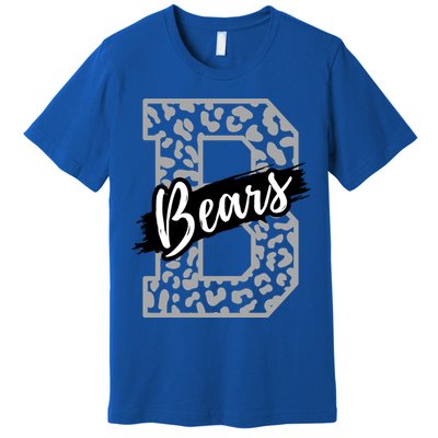 Bears School Sports Fan Team Spirits Mascot Heart Leopard Meaningful Gift Premium T-Shirt