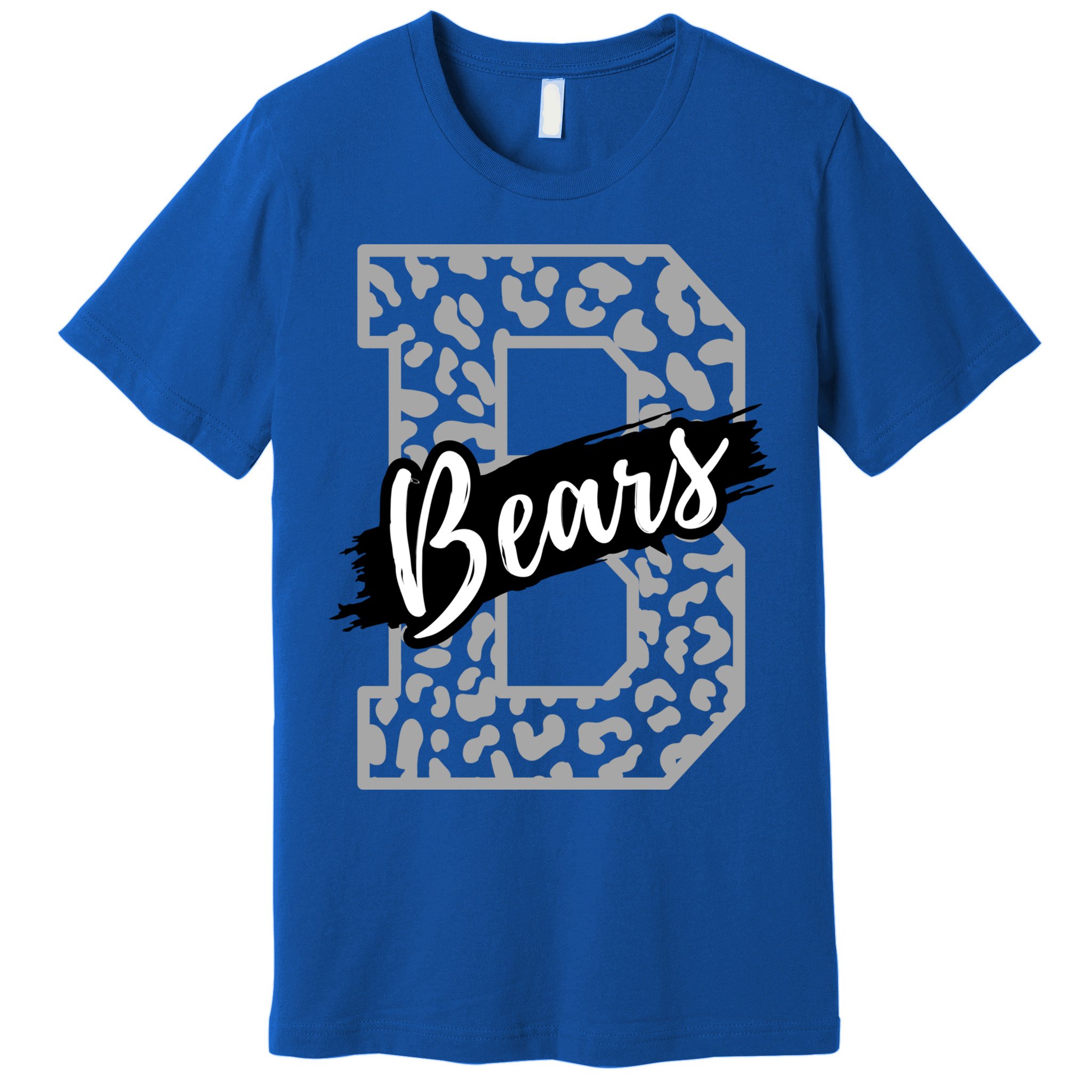 Bears School Sports Fan Team Spirits Mascot Heart Leopard Meaningful Gift Premium T-Shirt