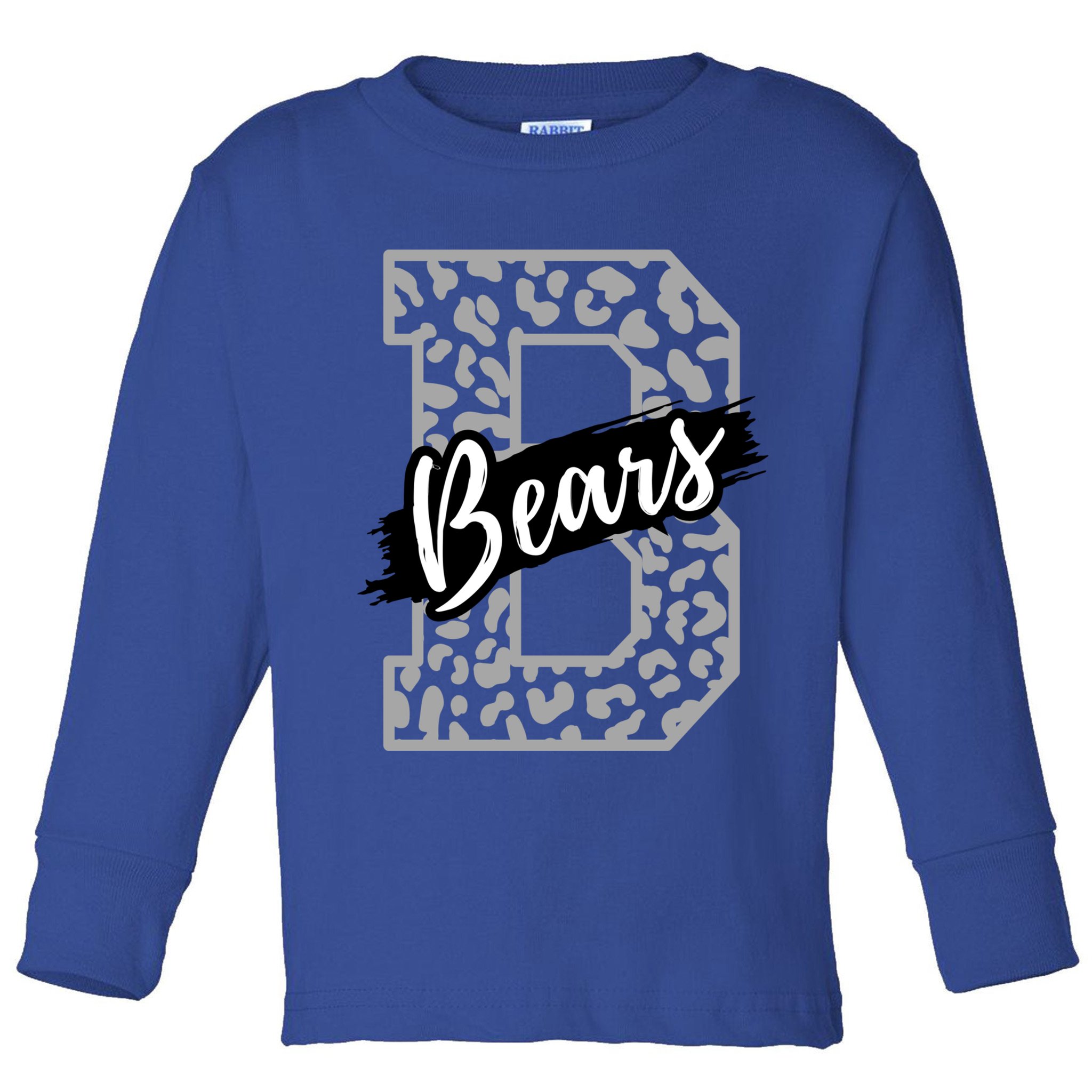 Bears School Sports Fan Team Spirits Mascot Heart Leopard Meaningful Gift Toddler Long Sleeve Shirt