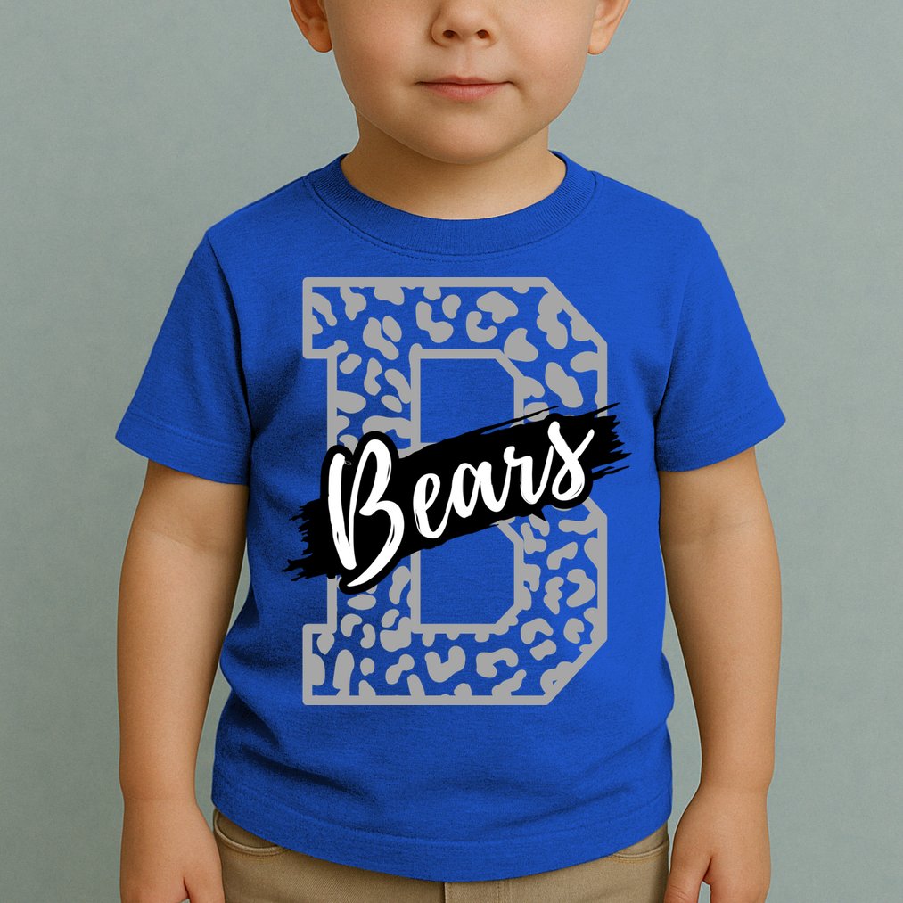 Bears School Sports Fan Team Spirits Mascot Heart Leopard Meaningful Gift Toddler T-Shirt