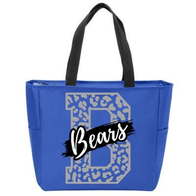 Bears School Sports Fan Team Spirits Mascot Heart Leopard Meaningful Gift Zip Tote Bag