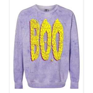 Boo Spiderwebs Spooky Dangling Spider Halloween Colorblast Crewneck Sweatshirt