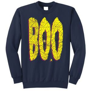 Boo Spiderwebs Spooky Dangling Spider Halloween Sweatshirt