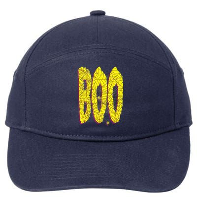 Boo Spiderwebs Spooky Dangling Spider Halloween 7-Panel Snapback Hat