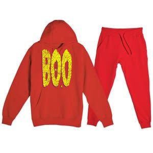 Boo Spiderwebs Spooky Dangling Spider Halloween Premium Hooded Sweatsuit Set