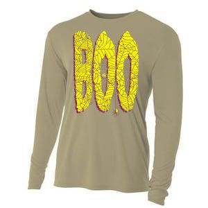 Boo Spiderwebs Spooky Dangling Spider Halloween Cooling Performance Long Sleeve Crew