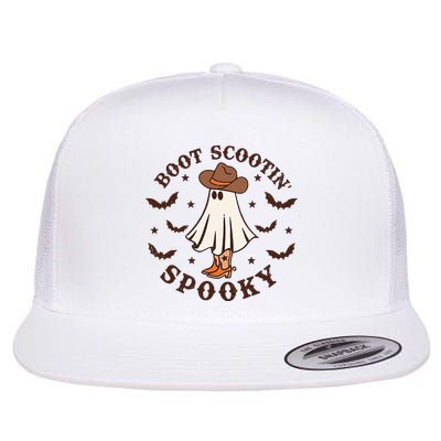 Boot Scootin Spooky Funny Halloween Flat Bill Trucker Hat