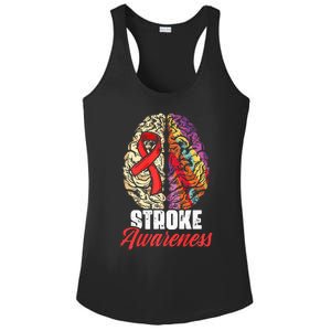 Brain Stroke Survivor Red Ribbon Stroke Awareness  Ladies PosiCharge Competitor Racerback Tank