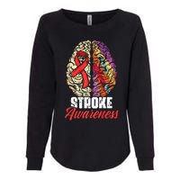 Brain Stroke Survivor Red Ribbon Stroke Awareness  Womens California Wash Sweatshirt