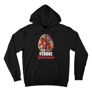 Brain Stroke Survivor Red Ribbon Stroke Awareness  Tall Hoodie