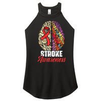 Brain Stroke Survivor Red Ribbon Stroke Awareness  Women's Perfect Tri Rocker Tank