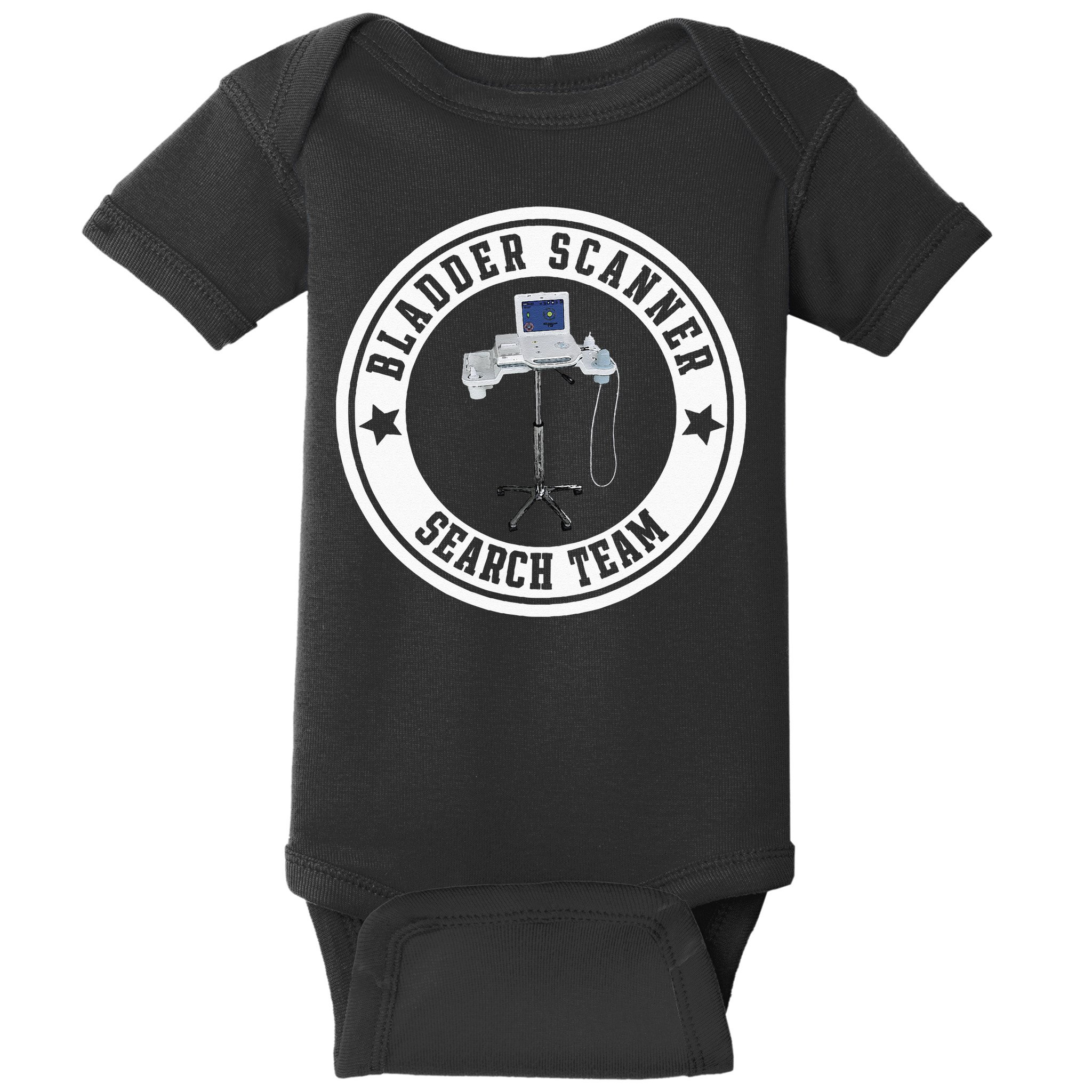 Bladder Scanner Search Team Funny ED ER ICU Med Surg Nursing Baby Bodysuit