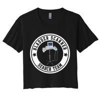 Bladder Scanner Search Team Funny ED ER ICU Med Surg Nursing Women's Crop Top Tee