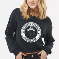 Bladder Scanner Search Team Funny ED ER ICU Med Surg Nursing Cropped Pullover Crew