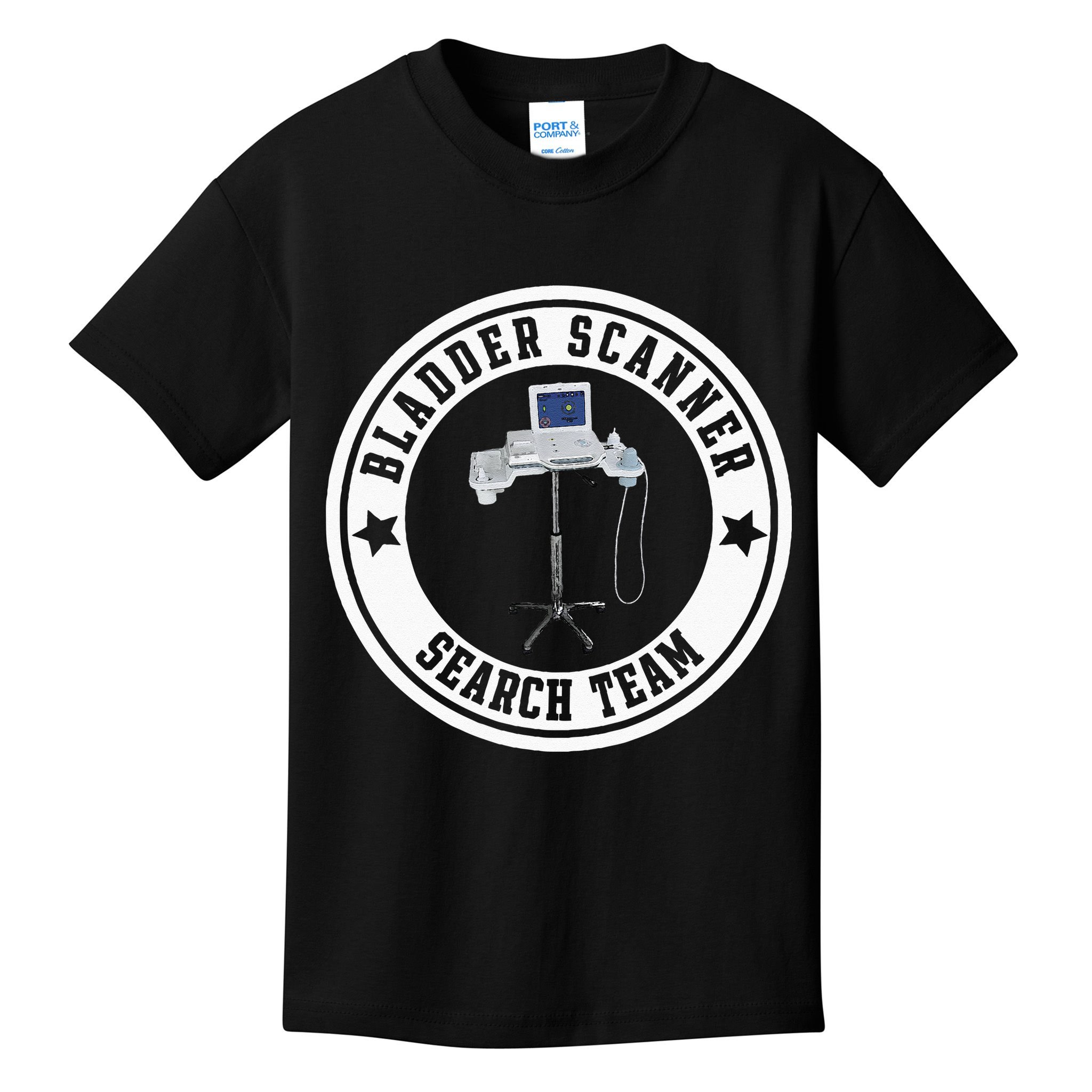 Bladder Scanner Search Team Funny ED ER ICU Med Surg Nursing Kids T-Shirt