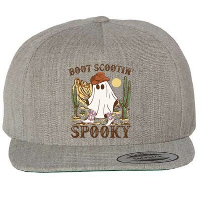 Boot Scootin' Spooky Ghost Western Cowboy Funny Halloween Wool Snapback Cap