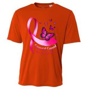 Butterfly Support Squad Breast Cancer Warrior Pink Cooling Performance Crew T-Shirt