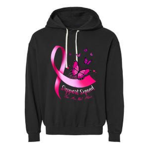 Butterfly Support Squad Breast Cancer Warrior Pink Garment-Dyed Fleece Hoodie