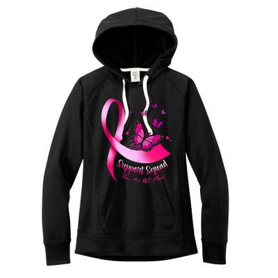 Butterfly Support Squad Breast Cancer Warrior Pink Women's Fleece Hoodie