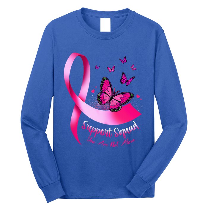 Butterfly Support Squad Breast Cancer Warrior Pink Long Sleeve Shirt