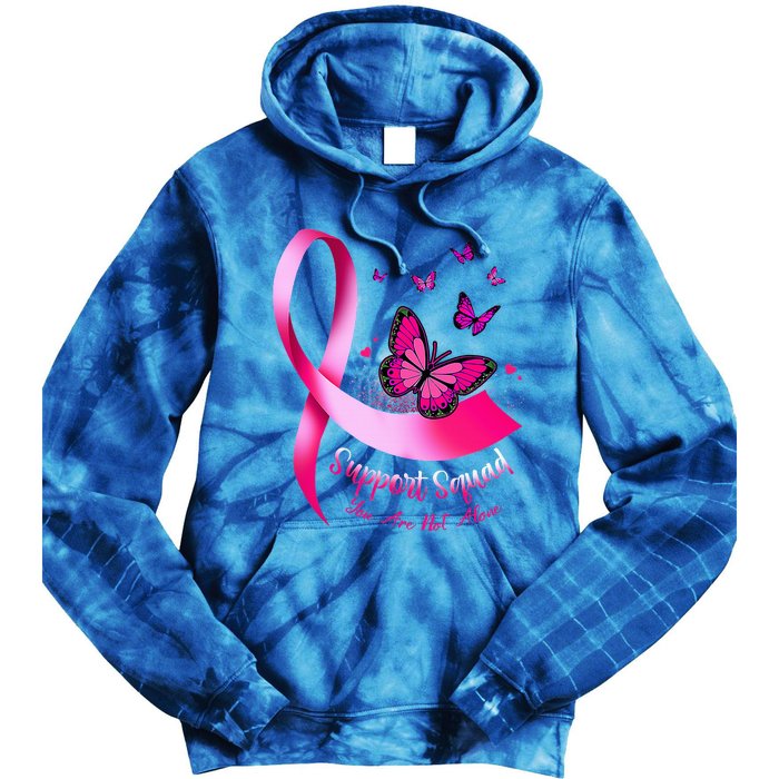 Butterfly Support Squad Breast Cancer Warrior Pink Tie Dye Hoodie