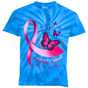 Butterfly Support Squad Breast Cancer Warrior Pink Kids Tie-Dye T-Shirt