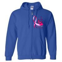 Butterfly Support Squad Breast Cancer Warrior Pink Full Zip Hoodie