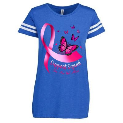 Butterfly Support Squad Breast Cancer Warrior Pink Enza Ladies Jersey Football T-Shirt