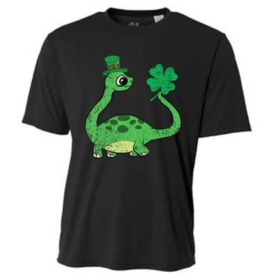 Brontosaurus Shamrock St Patricks Day Cooling Performance Crew T-Shirt