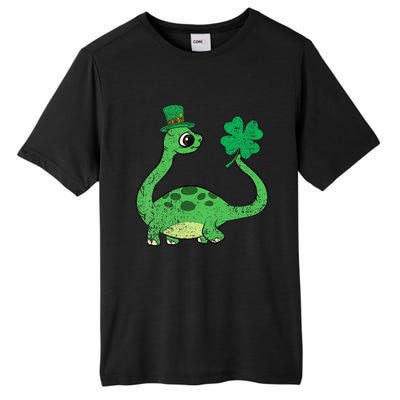 Brontosaurus Shamrock St Patricks Day Tall Fusion ChromaSoft Performance T-Shirt