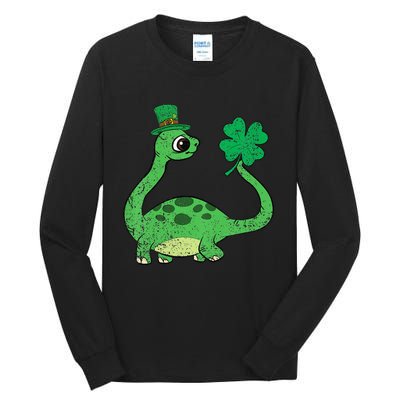 Brontosaurus Shamrock St Patricks Day Tall Long Sleeve T-Shirt