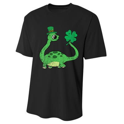 Brontosaurus Shamrock St Patricks Day Performance Sprint T-Shirt