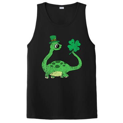 Brontosaurus Shamrock St Patricks Day PosiCharge Competitor Tank