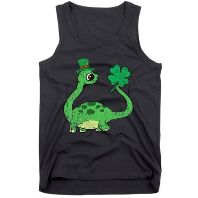 Brontosaurus Shamrock St Patricks Day Tank Top