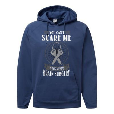 Brain Surgery Survivor Tumor Cancer Awareness Head In Jury Performance Fleece Hoodie