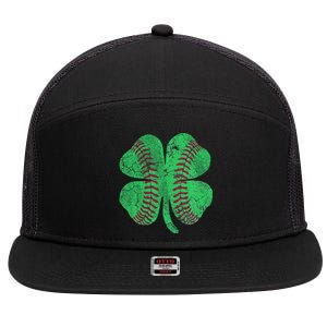 Baseball Shamrock St. Patrick's Day Irish Saint Paddys Gift 7 Panel Mesh Trucker Snapback Hat