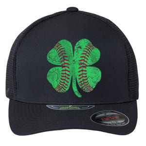 Baseball Shamrock St. Patrick's Day Irish Saint Paddys Gift Flexfit Unipanel Trucker Cap