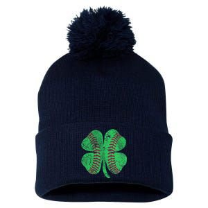 Baseball Shamrock St. Patrick's Day Irish Saint Paddys Gift Pom Pom 12in Knit Beanie