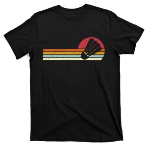 Badminton Shuttlecock Sunset Distressed T-Shirt