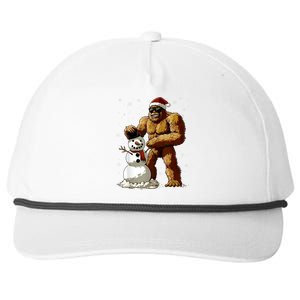 Bigfoot Santa Snowman Xmas Christmas Graphic Snapback Five-Panel Rope Hat