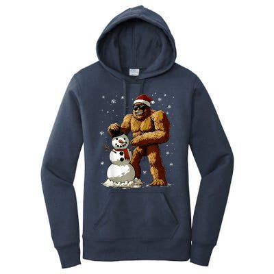 Bigfoot Santa Snowman Xmas Christmas Graphic Women's Pullover Hoodie