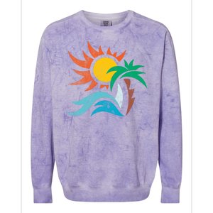 Beach Sunset Summer Colorblast Crewneck Sweatshirt