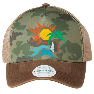 Beach Sunset Summer Legacy Tie Dye Trucker Hat