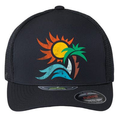 Beach Sunset Summer Flexfit Unipanel Trucker Cap